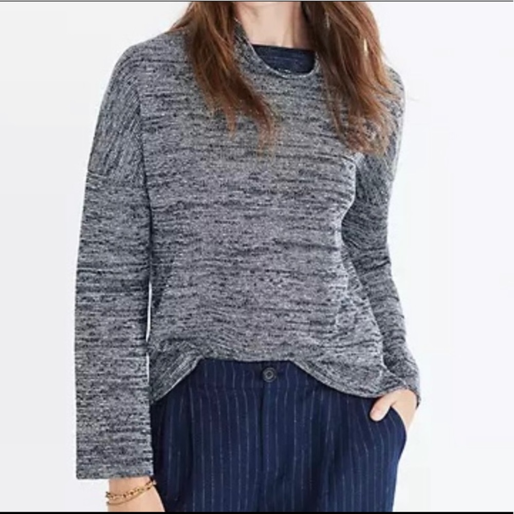 Madewell Mock Neck Marled Pullover Sweater